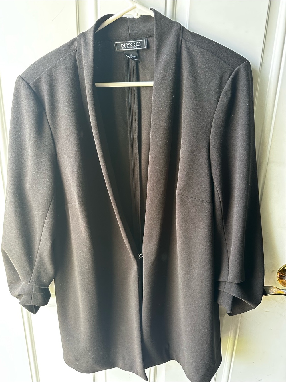 NYC Black Open-Front Shawl-Collar Blazer